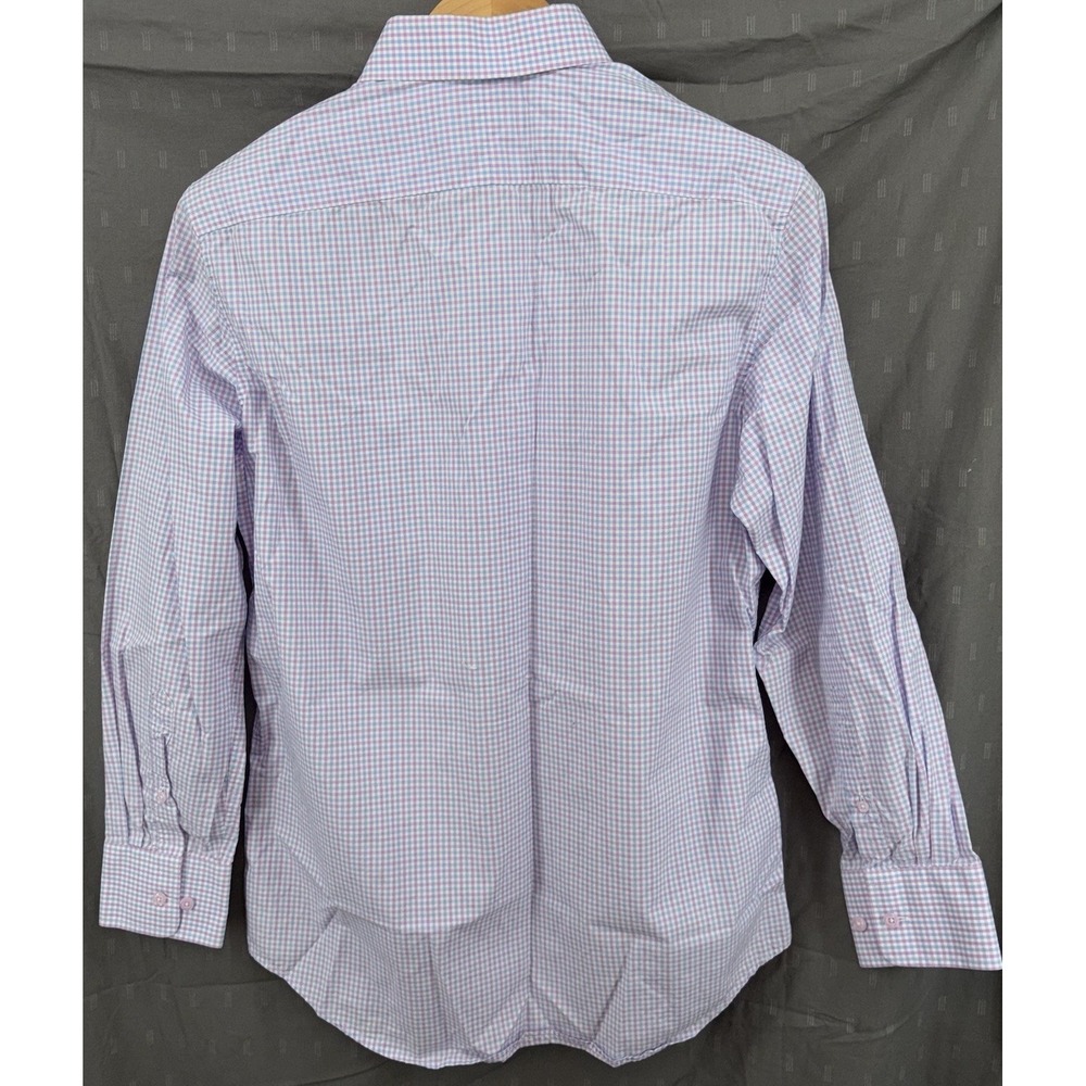 Twillory Shirt Mens 16 32/33 Tailored White Lavender Blue Plaid Check Button Up - Picture 6 of 8